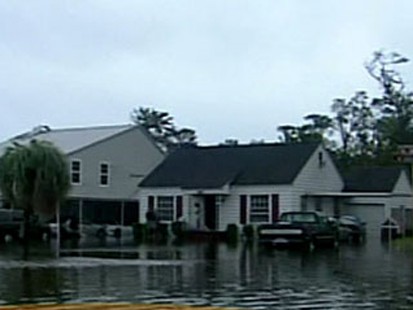 Flooded homes in Orange