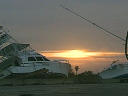 Hurricane damaged boats