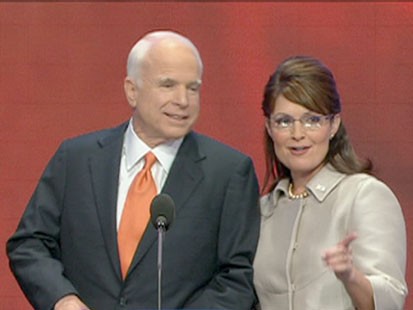 A picture of John McCain and Sarah Palin.