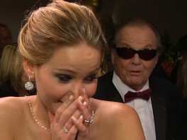 Jennifer Lawrence Oscar Interview Interrupted by Jack Nicholson