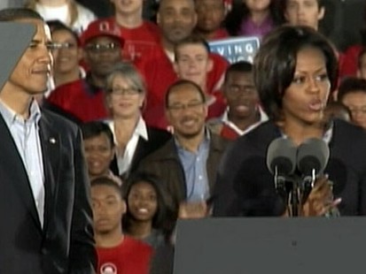 VIDEO: President and Michelle Obama campaign for voters before midterm elections.