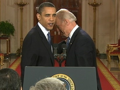 VIDEO: During the historic health care bill signing, Biden let a curse word slip.