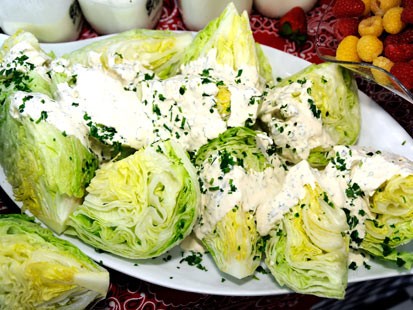 Iceberg wedges with homemade ranch dressing