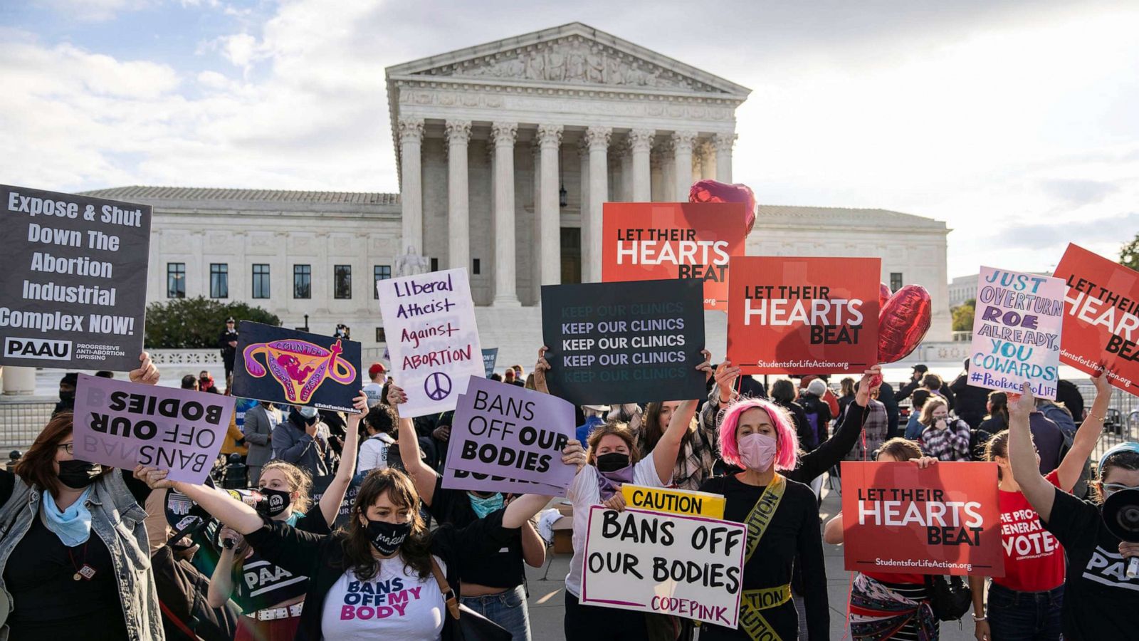 PHOTO: Demonstrators rally outside the Supreme Court on Nov. 1, 2021 in Washington, D.C.