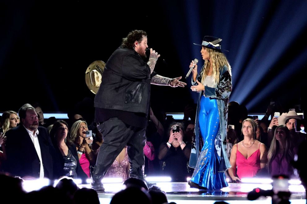 PHOTO: Jelly Roll and Lainey Wilson perform during the 58th Academy Of Country Music Awards, May 11, 2023 in Frisco, Texas.