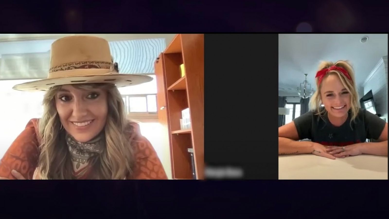 PHOTO: Miranda Lambert surprises Lainey Wilson by announcing her as the 57th ACM Awards' New Female Artist of the Year Winner in a video posted to YouTube on March 4, 2022.