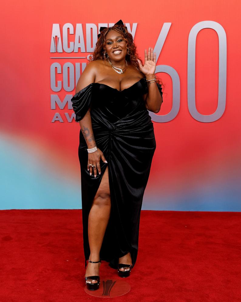 PHOTO: Brittany Spencer attends the 2025 Academy of Country Music Awards at Omni Frisco Hotel at The Star on May 08, 2025 in Frisco, Texas.