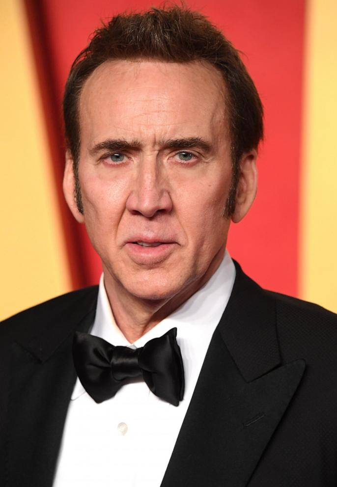 PHOTO: Nicolas Cage arrives at the 2024 Vanity Fair Oscar Party Hosted By Radhika Jones at Wallis Annenberg Center for the Performing Arts on March 10, 2024 in Beverly Hills, Calif.