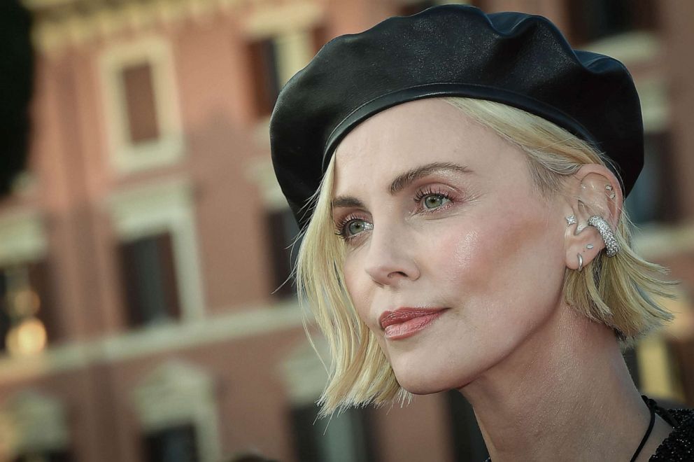 PHOTO: South African-American actress, film producer and model Charlize Theron on the red carpet at the world premiere of the film Fast X at the Colosseum, in Rome, May 12, 2023.