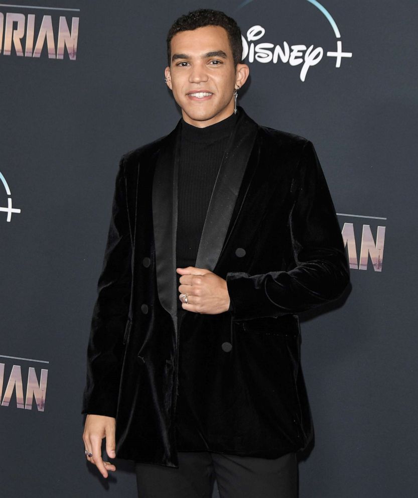 PHOTO: Adam Faison arrives at the Disney+'s "The Mandalorian" premiere held at the Barker Hangar in Santa Monica, Calif., Nov. 10, 2019.