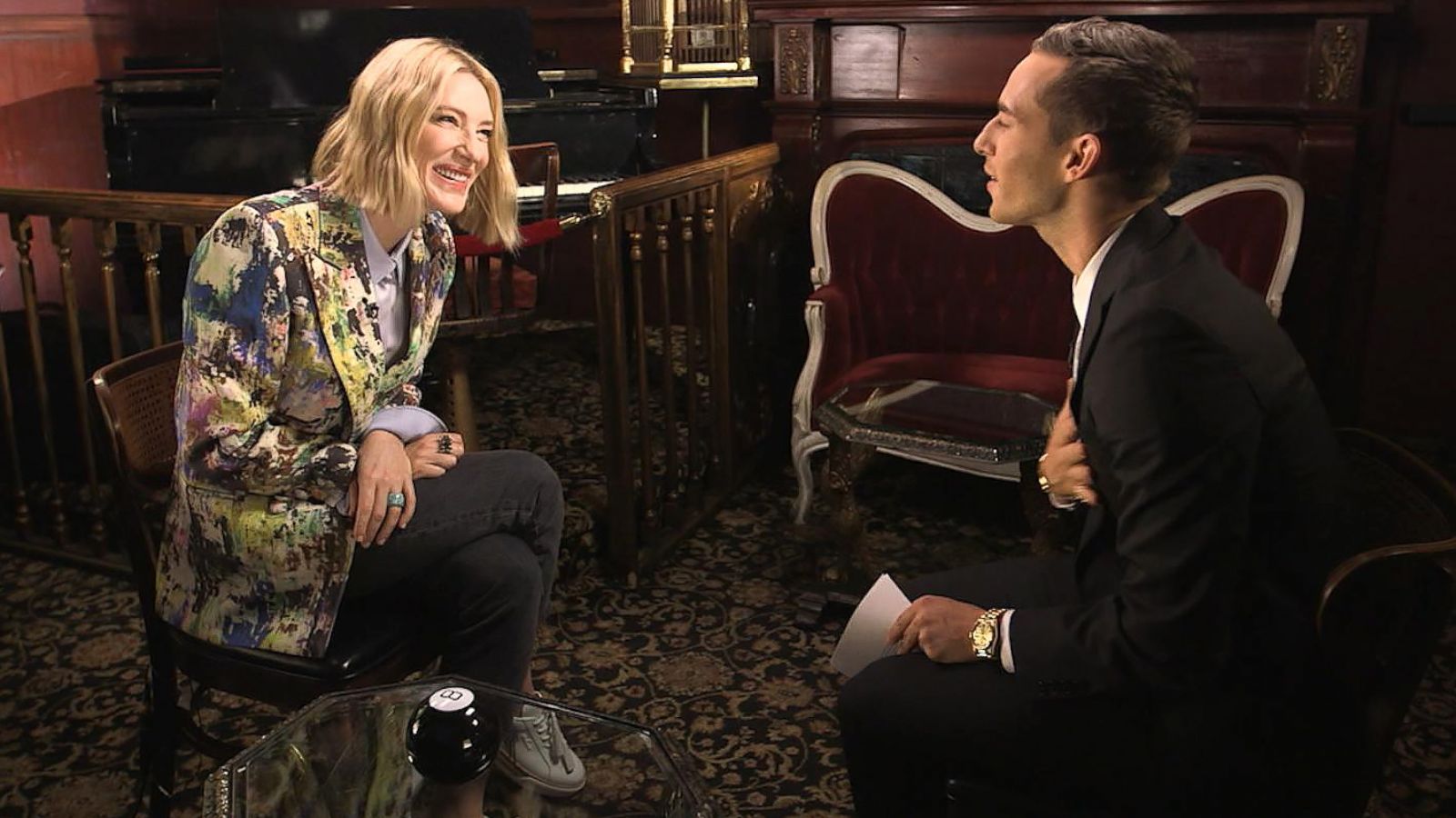 PHOTO: Olympic figure skater Adam Rippon interviewed actress Cate Blanchett for "Good Morning America."