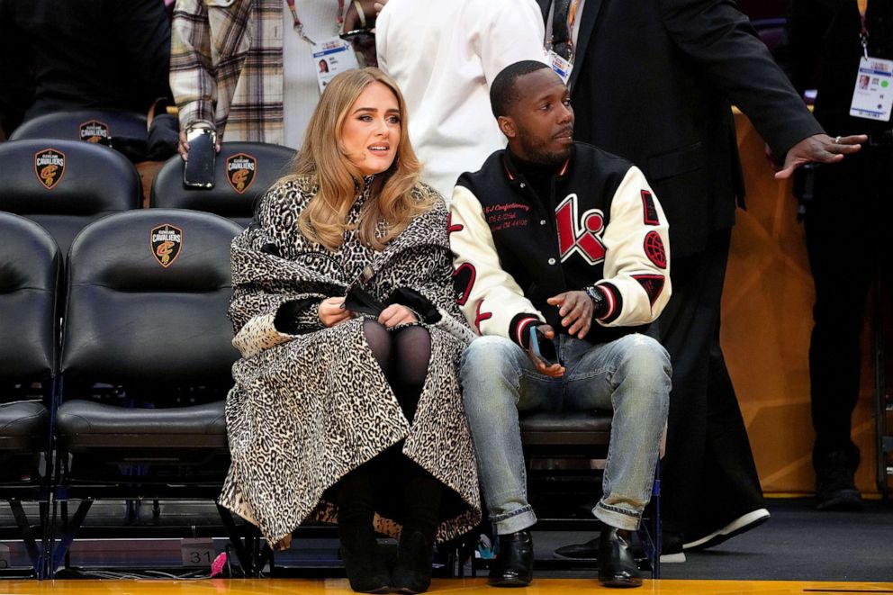 PHOTO: Adele and Rich Paul attend the 2022 NBA All-Star Game at Rocket Mortgage Fieldhouse on Feb. 20, 2022 in Cleveland, Ohio.