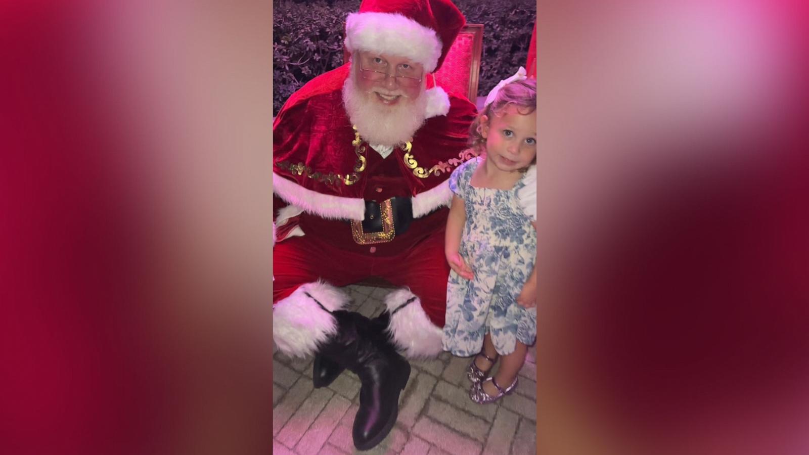 PHOTO: Three-year-old Adley went to visit Santa Claus at The Ritz-Carlton, Key Biscayne hotel in Miami on Dec. 10 with her mom Katie Love.