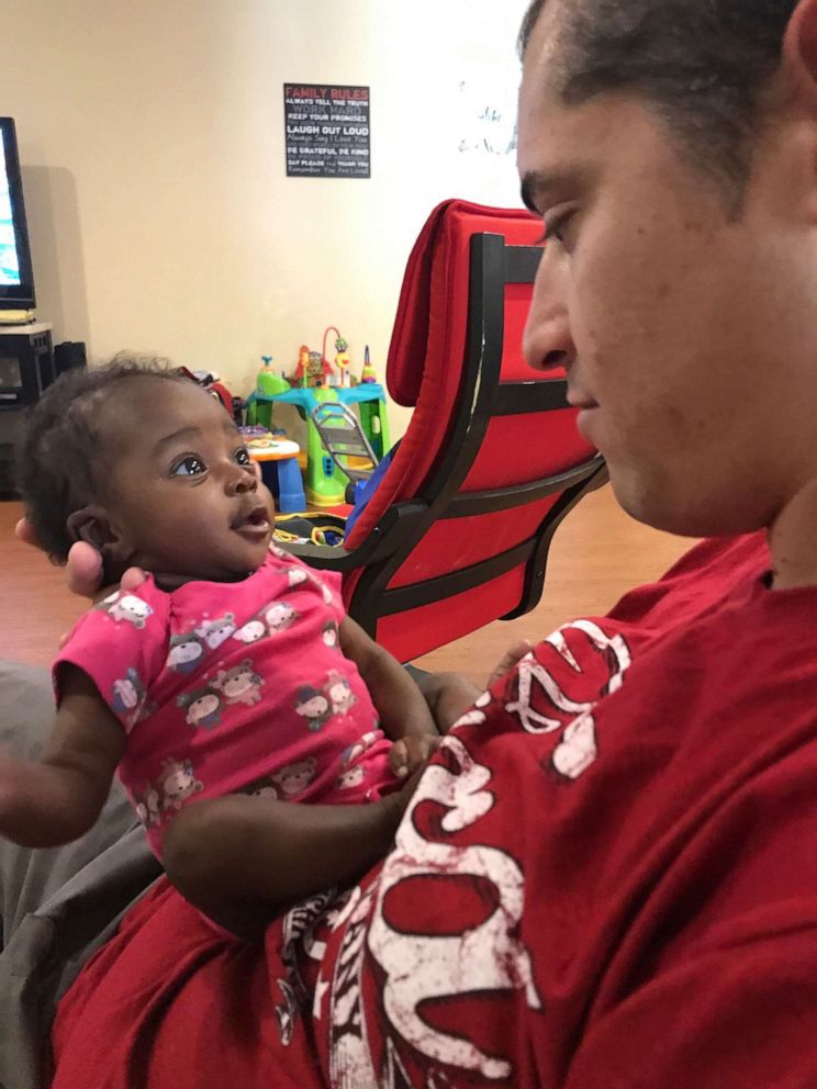 PHOTO: The Wilsons of Bradenton, Florida, have been fostering Reney since she was a newborn. Seen in this undated photo, Jameson Wilson holds his now adopted daughter, Reney, when she was an infant.