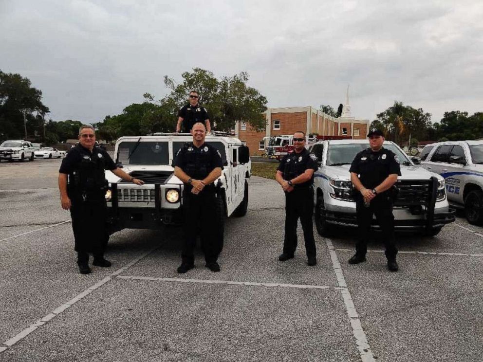 PHOTO: Cars lined the streets April 18 in Bradenton, Florida, for 3-year-old Reney just days after her parents Lynndsey and Jameson Wilson signed adoption papers. The family had to cancel Reney's original adoption party because of COVID-19.