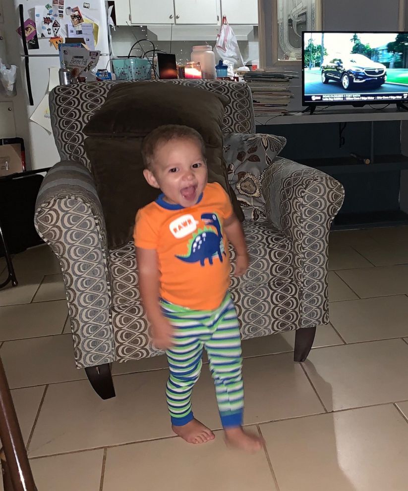 PHOTO: Kimberly and Todd Wieneke of Fort Smith, Arkansas, officially became parents to 2-year-old Jaden over the video chat app on April 16. The mom and dad of three had been fostering Jaden since May 2019.
