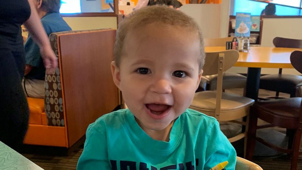 PHOTO: Kimberly and Todd Wieneke of Fort Smith, Arkansas, officially became parents to 2-year-old Jaden over the video chat app on April 16. The mom and dad of three had been fostering Jaden since May 2019.