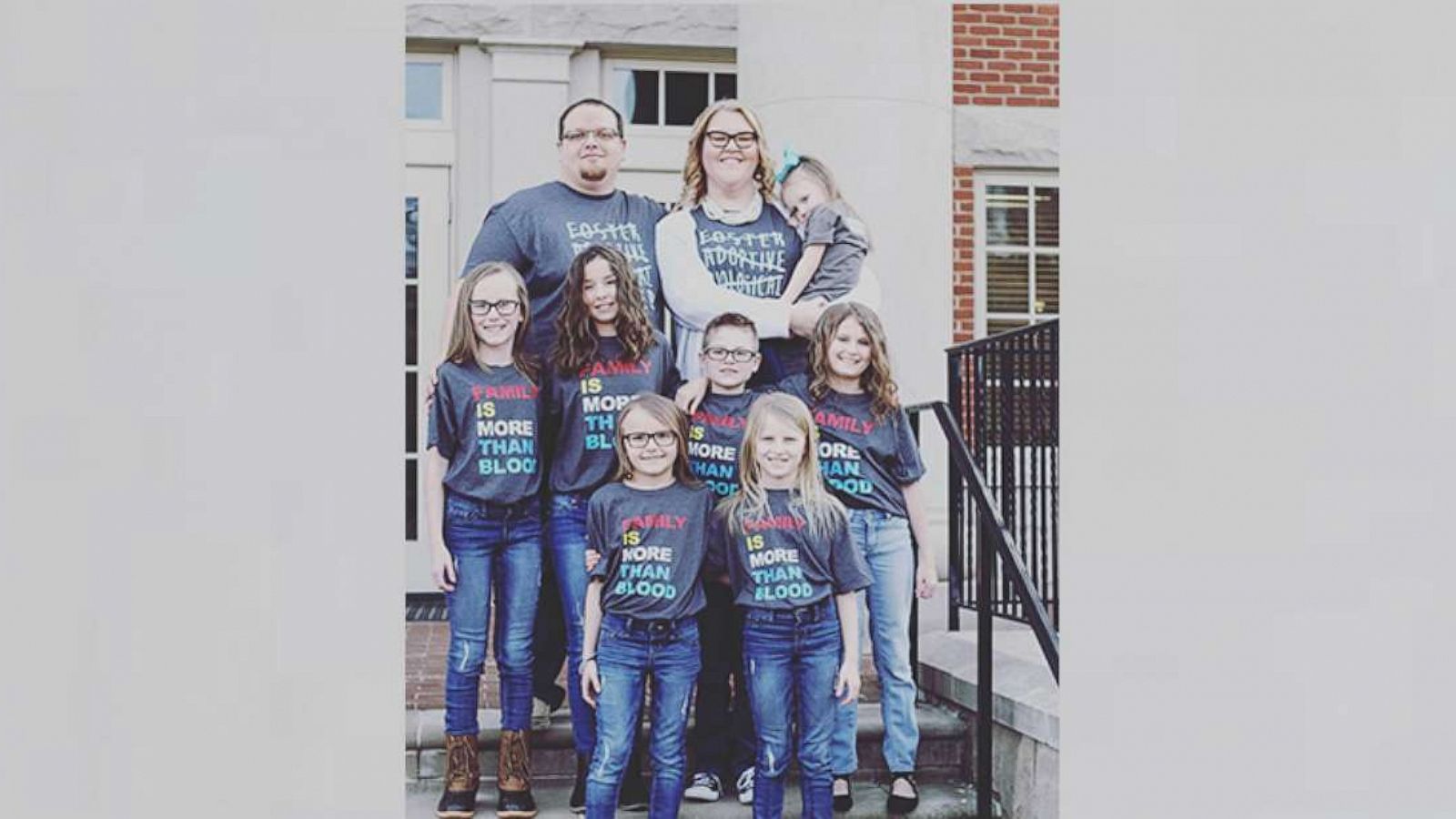 PHOTO: Whitney and James Meserve saw their Christmas wish come true after they became official parents to Norah, 12, Aubrey, 11, Sebastian 11, Jayda, 10, Preslee, 9, Rylynne, 8, and Addison, 4.