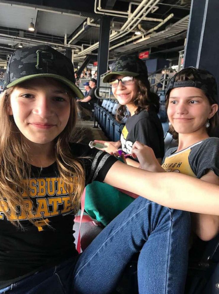 PHOTO: Sisters Guadalupe, 13, Maria, 12 and Selena Anderson-McLean, 10, pose in an undated photo at a Pirates baseball game in Pennsylvania.