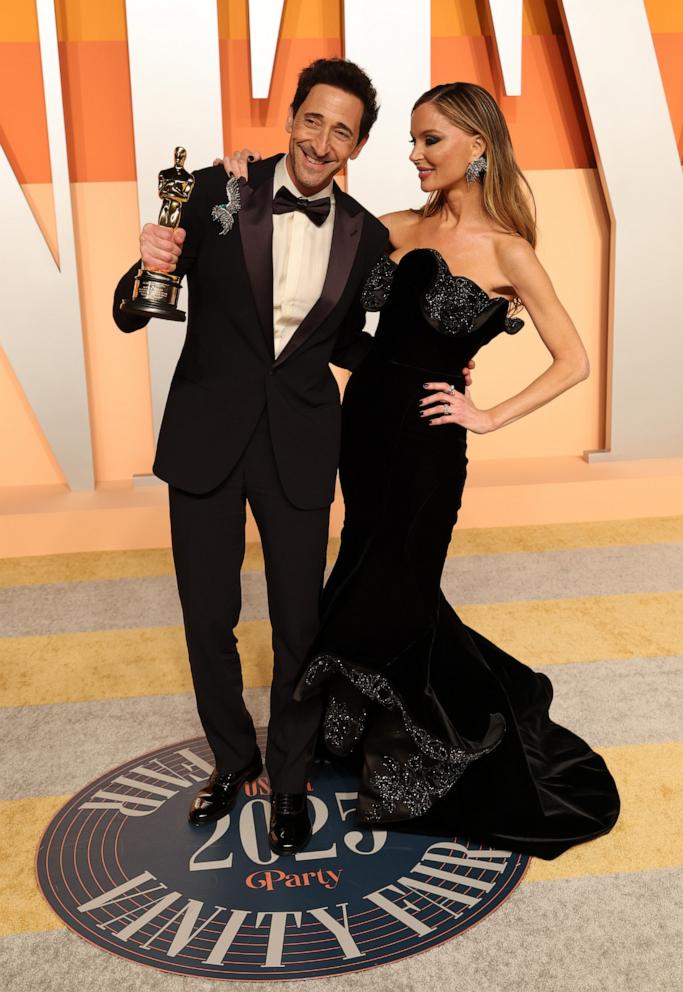 PHOTO: Adrien Brody and Georgina Chapman attends the Vanity Fair Oscar Party, Mar. 2, 2025, in Beverly Hills, Calif.