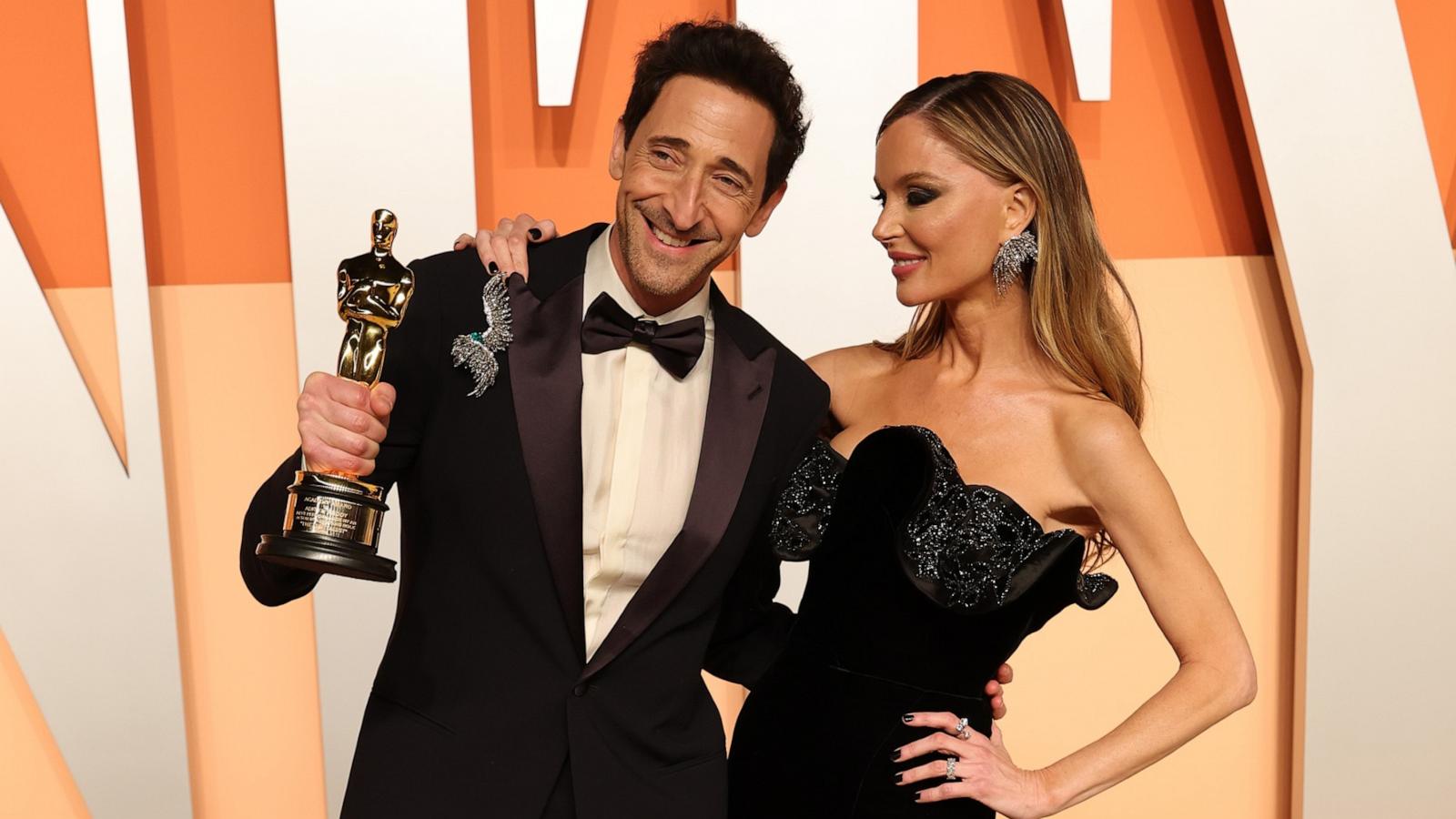 PHOTO: Adrien Brody and Georgina Chapman attends the Vanity Fair Oscar Party, Mar. 2, 2025, in Beverly Hills, Calif.