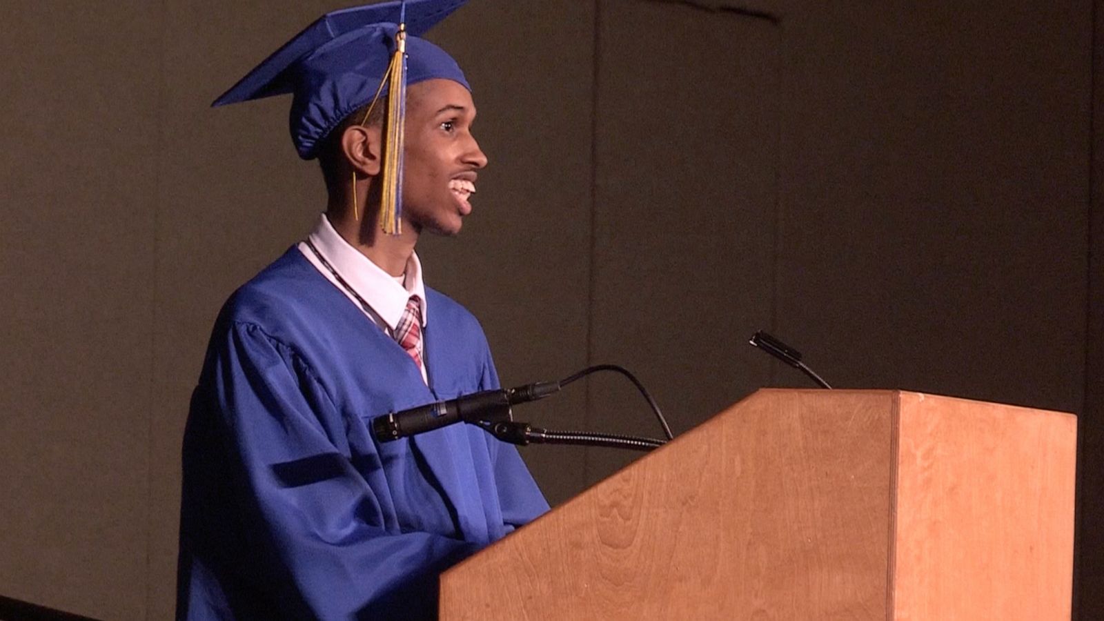 PHOTO: Ahmed Amil is non-verbal, but gave the graduation speech.