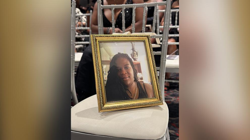 PHOTO: Photo of Aichia Divine Stanislaus, Aniyah Gordon's mother, at the wedding ceremony.