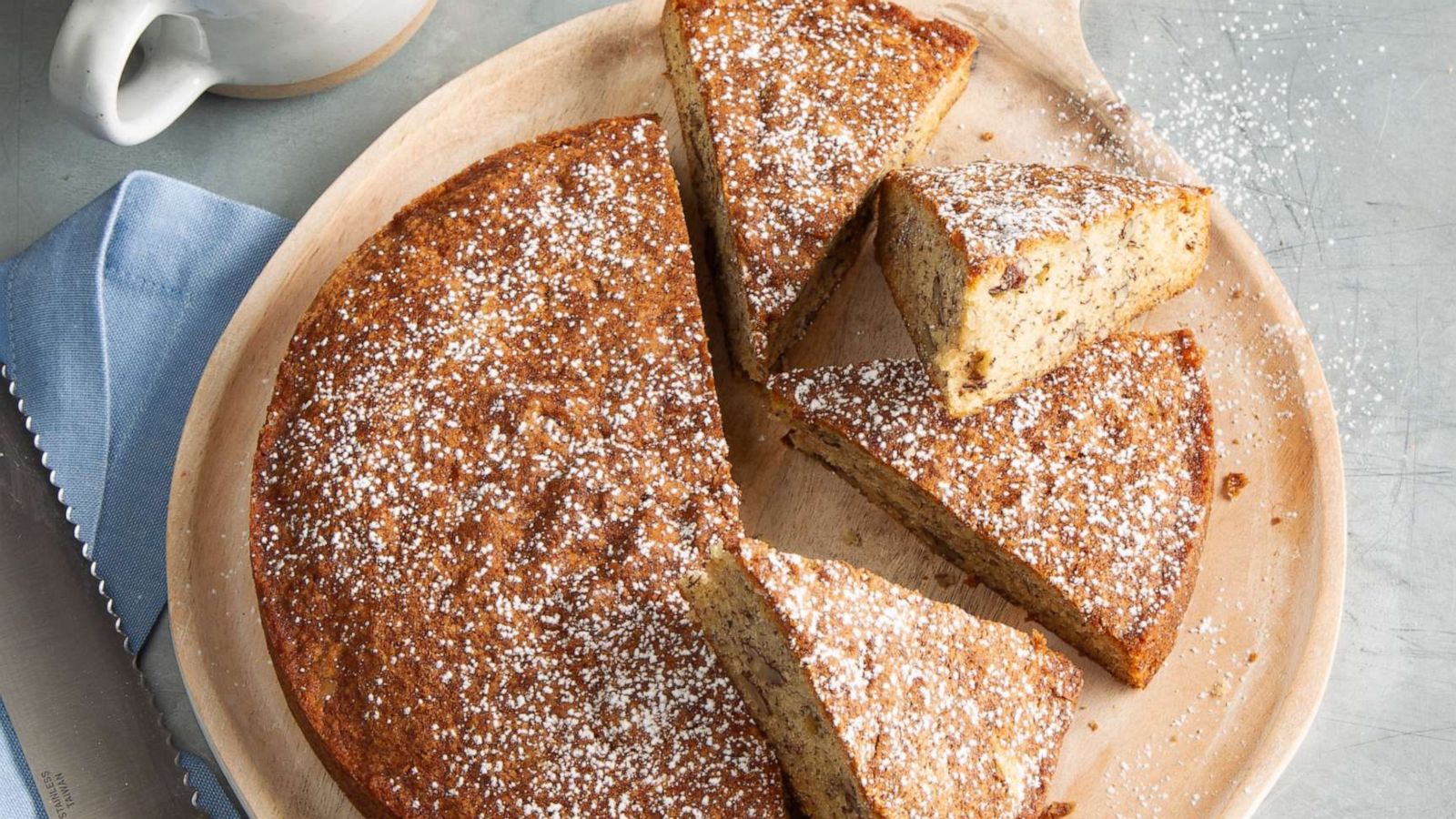 PHOTO: Air fryer banana bread made in a cake pan.