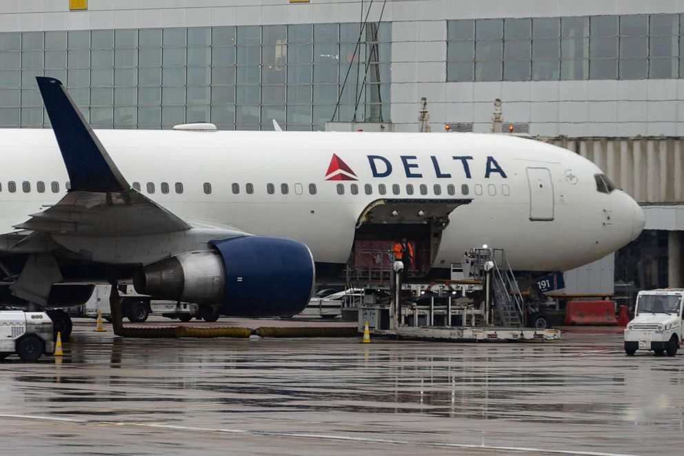 PHOTO: A Delta Air Lines plane is seen at Brussels Airport, Sept. 2023, in Brussels.