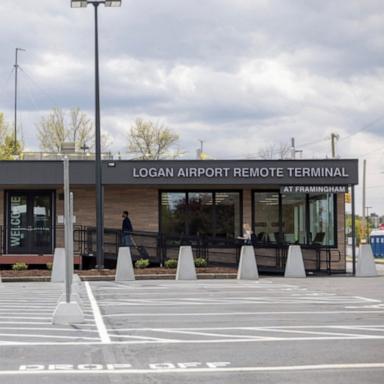 PHOTO: A first-of-its-kind pilot program allows travelers to go through TSA security in Framingham, board a dedicated secure bus, and arrive at Boston Logan airport beyond the security checkpoint.