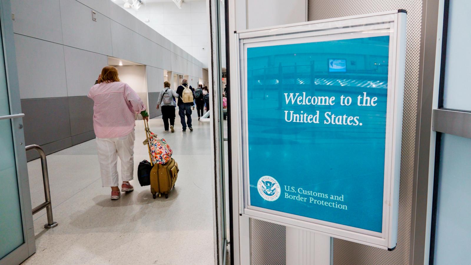 PHOTO: Miami International Airport, terminal welcome sign US Customs and Border Protection on Dec. 24, 2022.