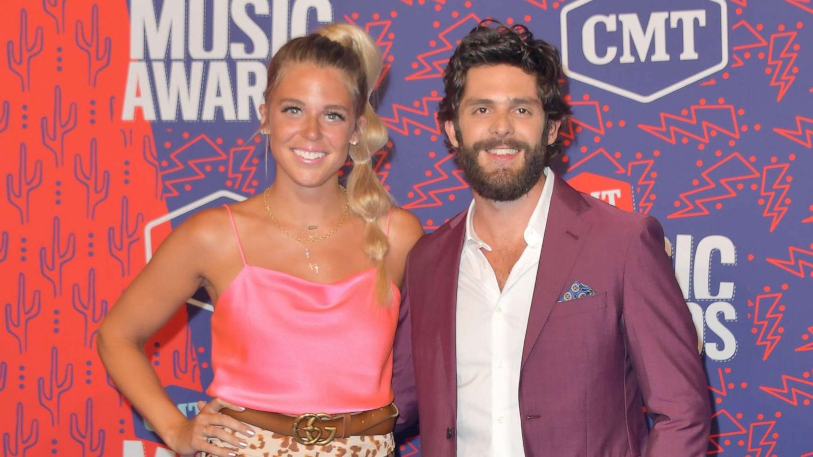 PHOTO: Lauren Akins and Thomas Rhett attend the 2019 CMT Music Awards on June 05, 2019 in Nashville, Tenn.