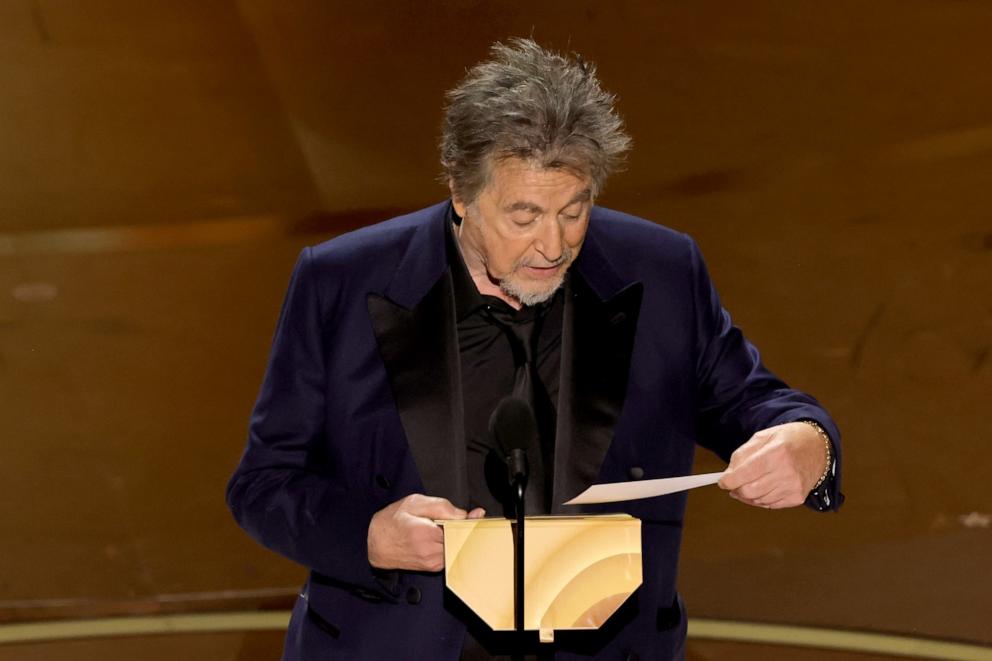 PHOTO: Al Pacino speaks onstage during the 96th Annual Academy Awards at Dolby Theatre on March 10, 2024 in Hollywood.