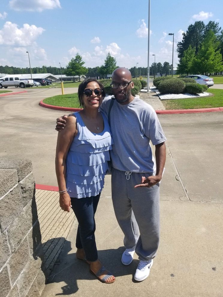PHOTO: Al Reed poses with his sister Janice on the day of his release from federal prison in May 2019.