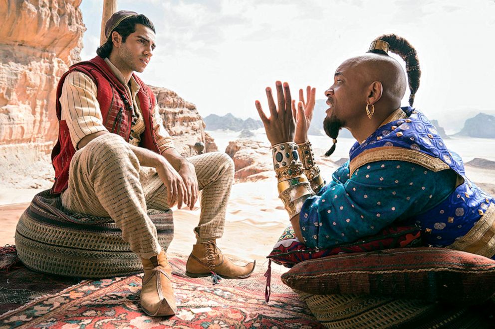 PHOTO: Mena Massoud, left, as Aladdin, and Will Smith, as Genie, in a scene from "Aladdin."