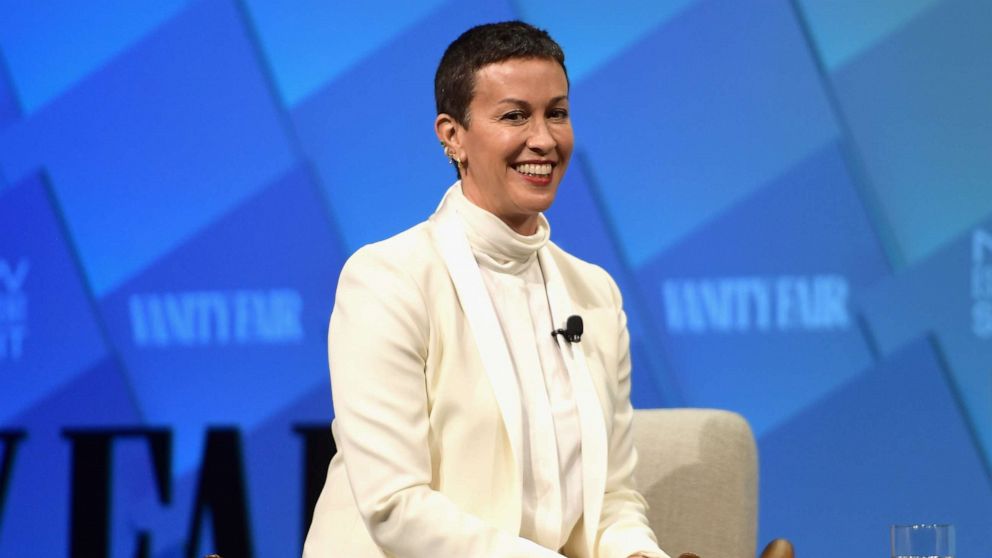 Alanis Morissette speaks onstage at Day 1 of the Vanity Fair New Establishment Summit 2018, Oct. 9, 2018, in Beverly Hills, Calif.