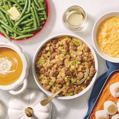 PHOTO: A thanksgiving meal spread using ingredients and products from Aldi.