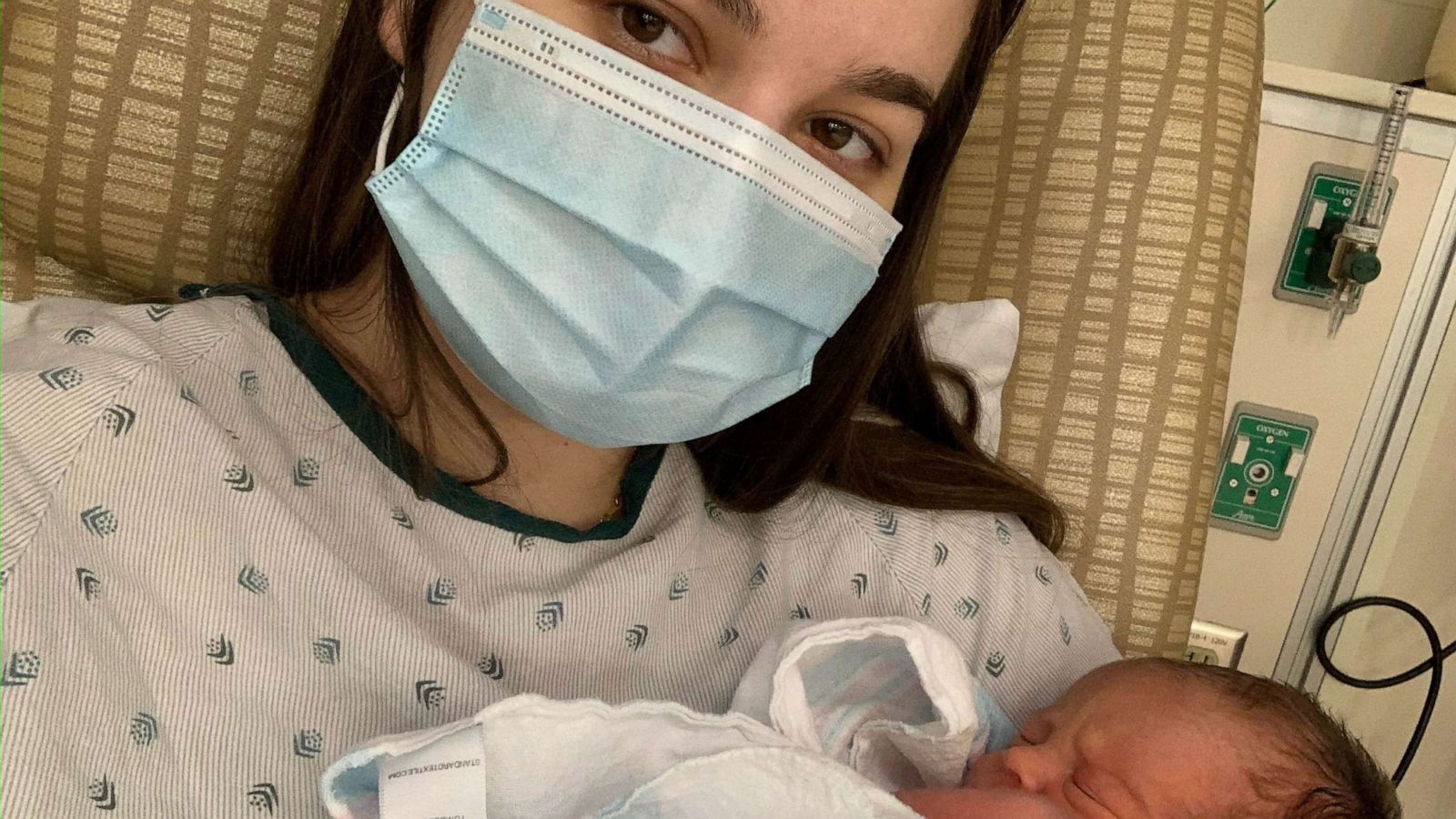 PHOTO: Alexis Evans, 24, holds her son a day after his birth in Los Angeles, June 7, 2020. She said the TikTok video made her feel like she had been an inconvenience during her childbirth.