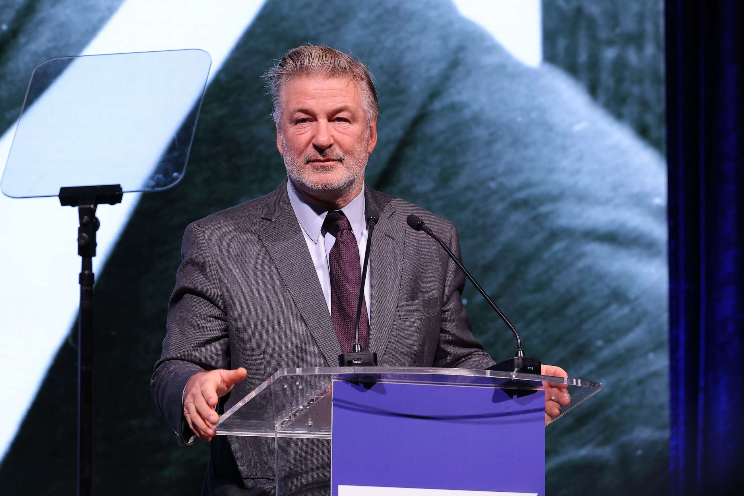 PHOTO: Alec Baldwin speaks onstage at the 2022 Robert F. Kennedy Human Rights Ripple of Hope Gala at New York Hilton, Dec. 6, 2022, in New York.