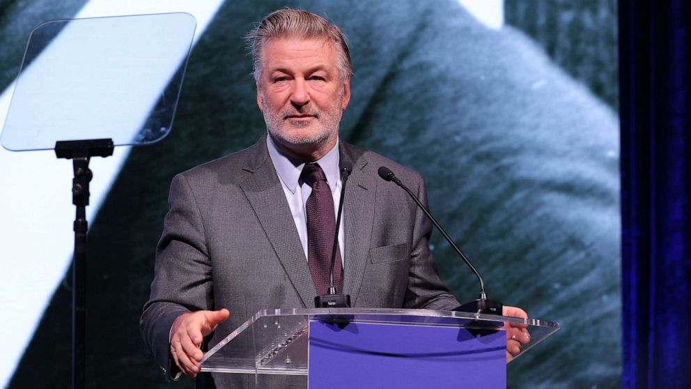 PHOTO: Alec Baldwin speaks onstage at the 2022 Robert F. Kennedy Human Rights Ripple of Hope Gala at the New York Hilton, Dec. 6, 2022, in New York.