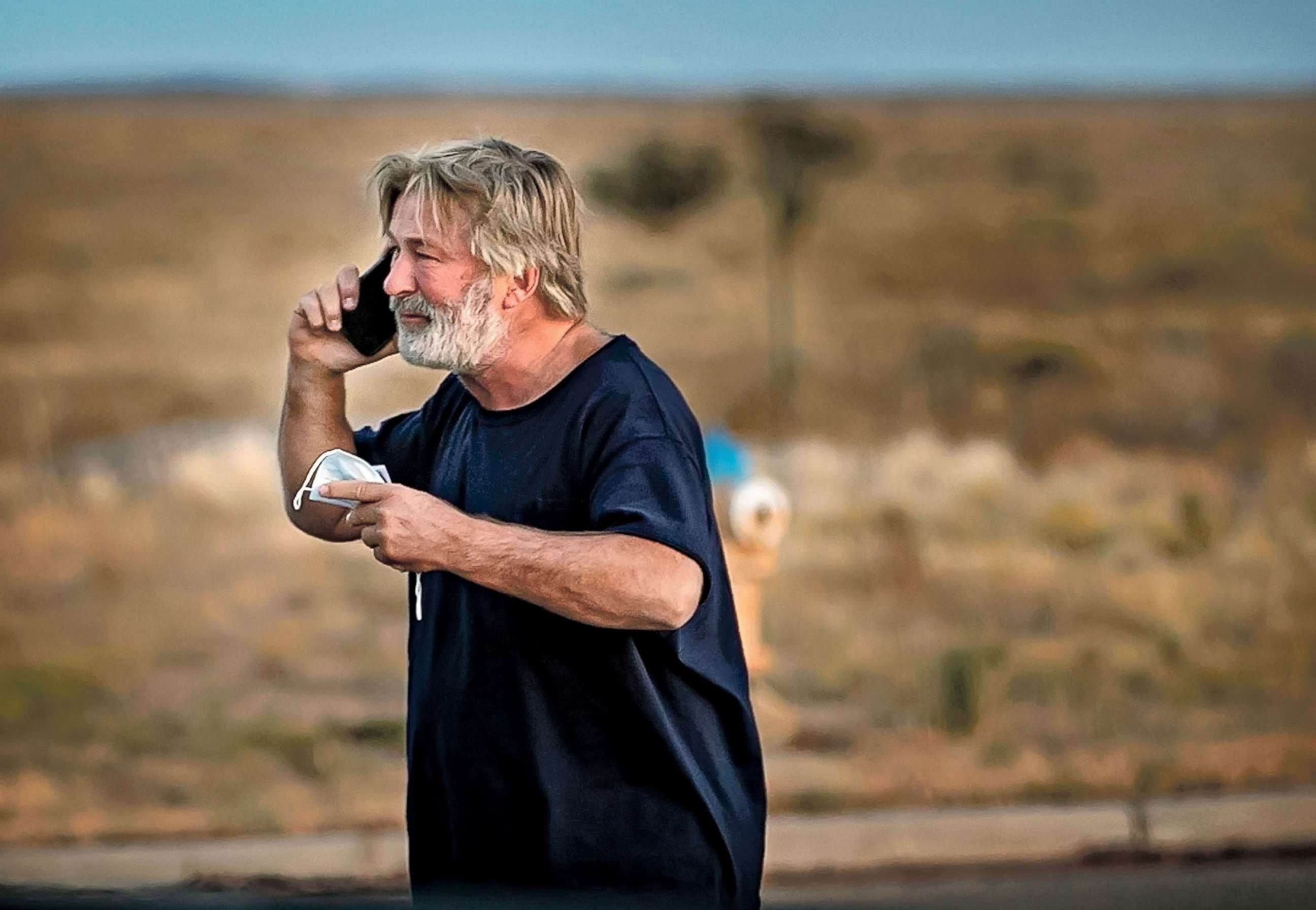 PHOTO: Alec Baldwin in the parking lot outside the Santa Fe County Sheriff's offices on Camino Justicia after being questioned on Oct. 20, 2021 about a shooting on a local movie set.