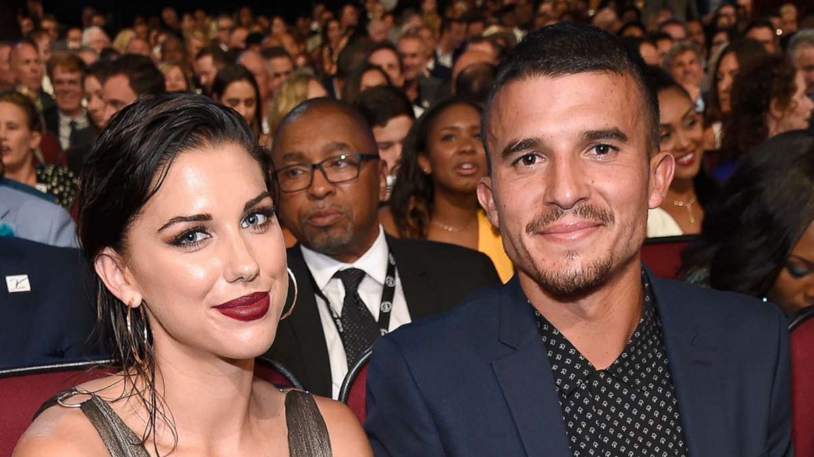 PHOTO: Soccer players Alex Morgan and Servando Carrasco attend The 2018 ESPYS at Microsoft Theater, July 18, 2018, in Los Angeles.