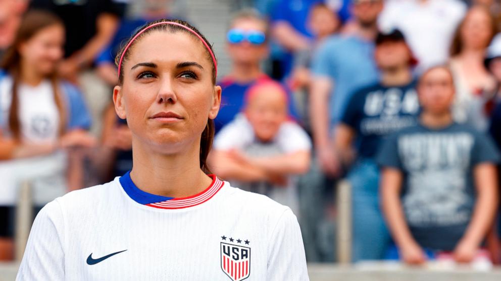 PHOTO: Alex Morgan of the U.S. Women's National Team looks on before the game against South Korea, on June 1, 2024, in Commerce City, Colorado.