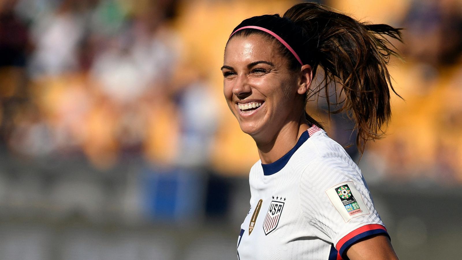 PHOTO: USA's Alex Morgan celebrates after scoring against Haiti during their 2022 Concacaf Women's Championship football match at the Universitario stadium in Monterrey, Mexico on July 4, 2022.