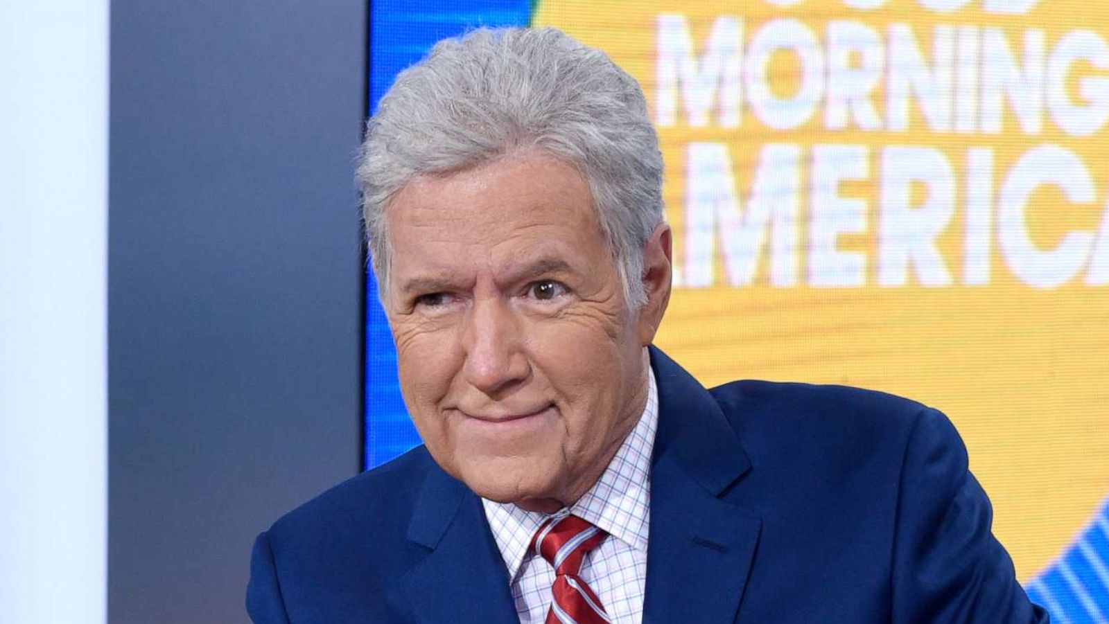 PHOTO: Alex Trebek discusses his cancer diagnosis with Robin Roberts on "Good Morning America," May 1, 2019.