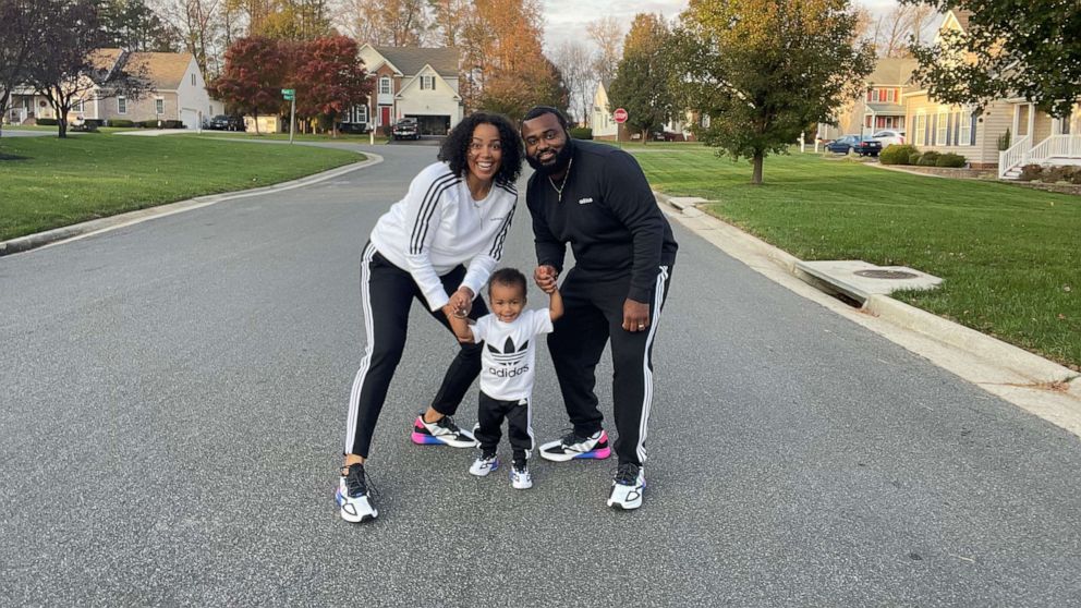 PHOTO: Jay Ell Alexander poses with her husband and their 16-month-old son.