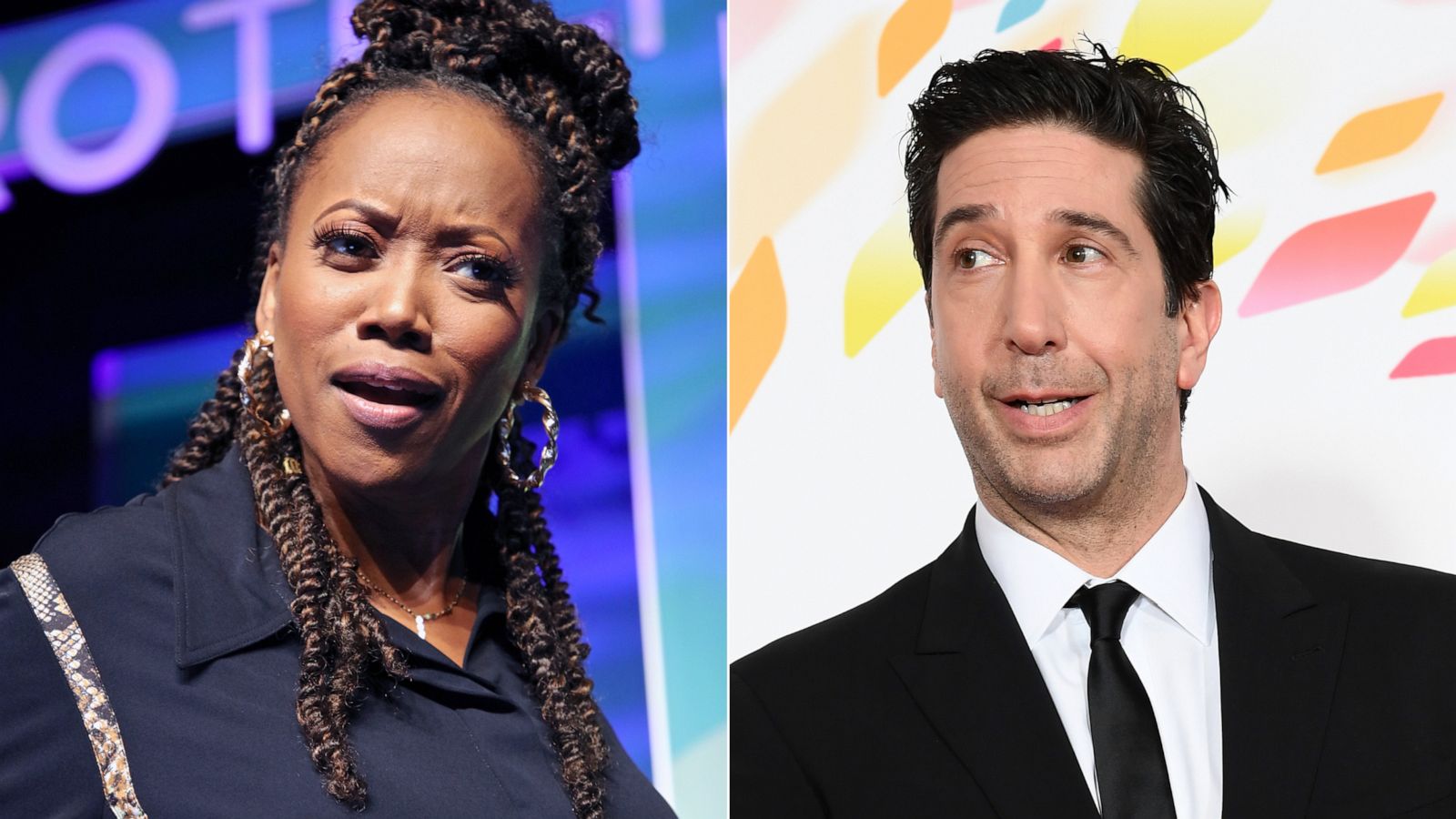 PHOTO: Erika Alexander, left, and David Schwimmer, right.