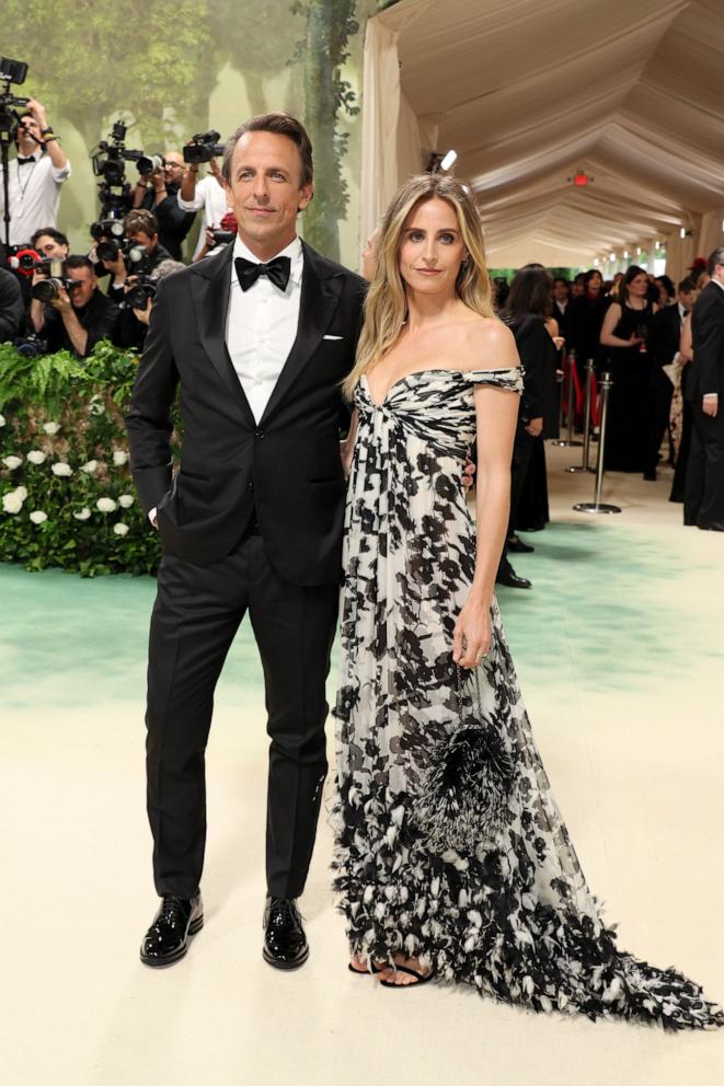 PHOTO: (L-R) Seth Meyers and Alexi Ashe attend The 2024 Met Gala Celebrating "Sleeping Beauties: Reawakening Fashion" at The Metropolitan Museum of Art on May 06, 2024 in New York City. 