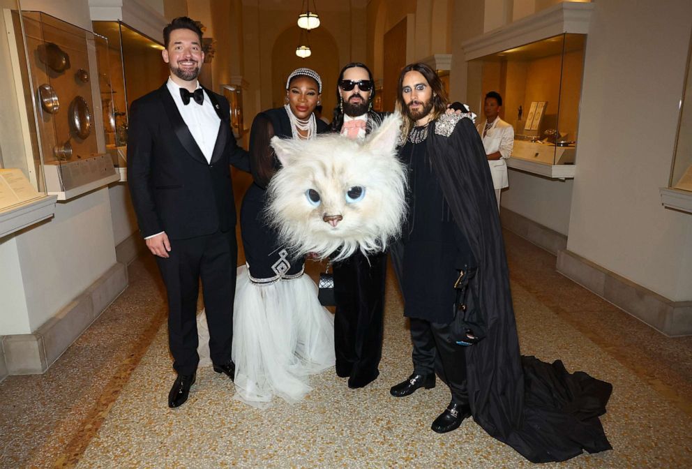 PHOTO: Alexis Ohanian, Serena Williams, Alessandro Michele and Jared Leto attend The 2023 Met Gala Celebrating "Karl Lagerfeld: A Line Of Beauty" at The Metropolitan Museum of Art, May 1, 2023, in New York.