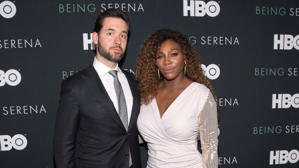 PHOTO: Serena Williams and husband Alexis Ohanian attend the "Being Serena" New York Premiere at Time Warner Center, April 25, 2018, in New York City.